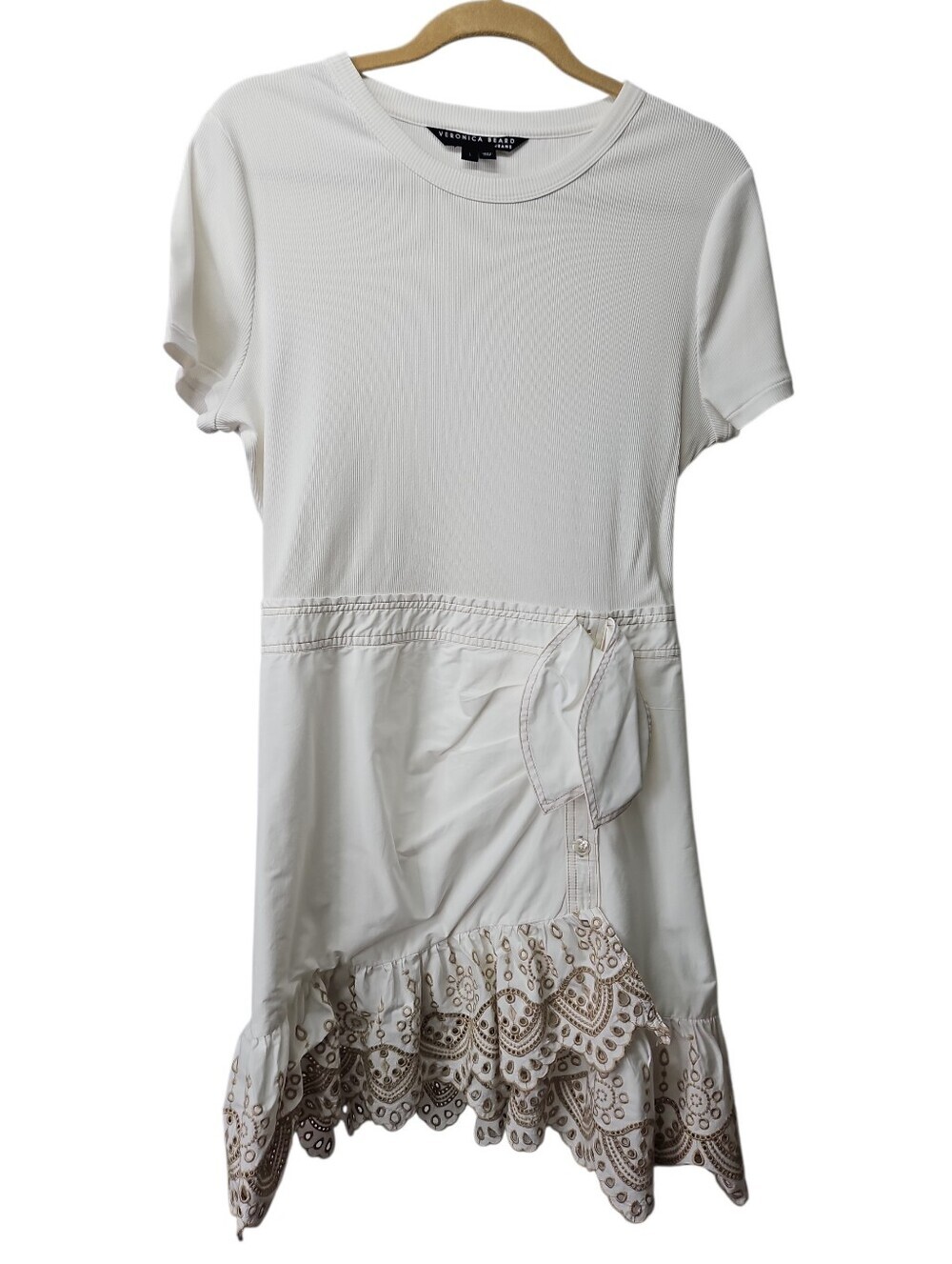 Veronica Beard Cream Gradie Dress Sz Large Womens